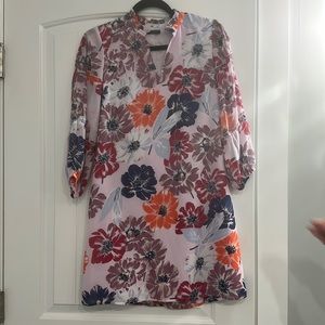 Pink flower long sleeve dress